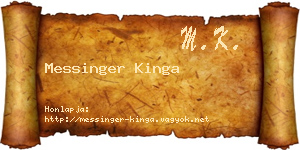 Messinger Kinga névjegykártya